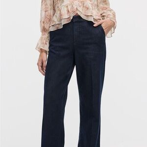 Reitmans Wide-Leg Mid-Rise Denim Trousers